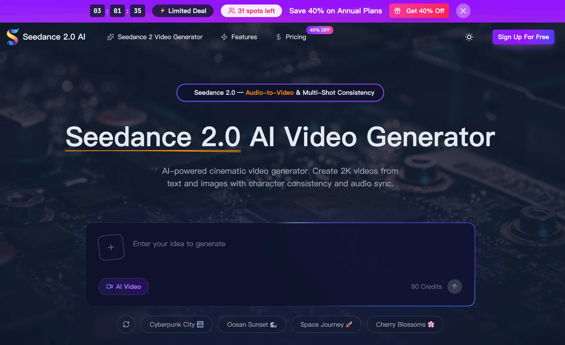 Screenshot 1 of Seedance 2.0 AI