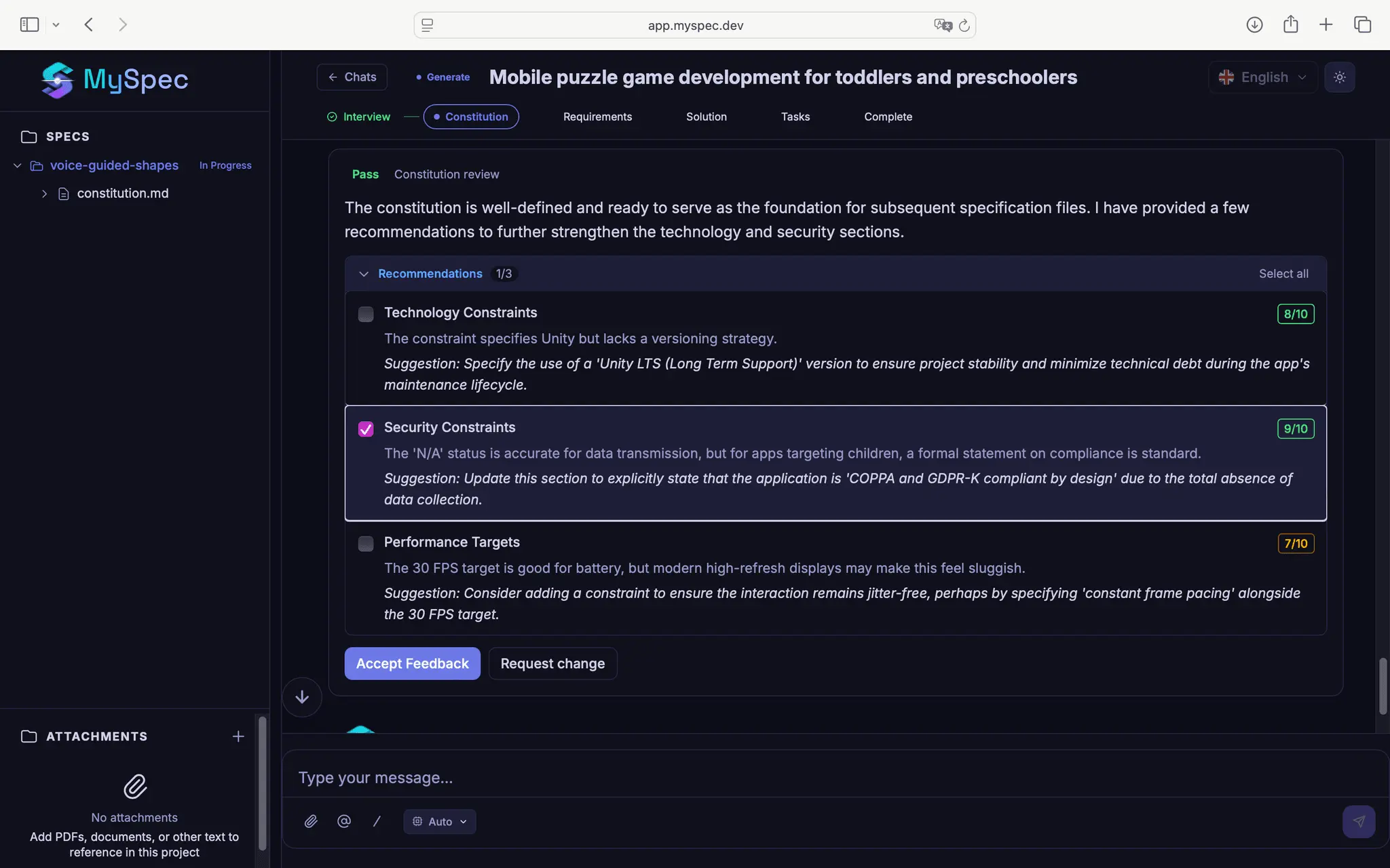 Screenshot 2 of MySpec