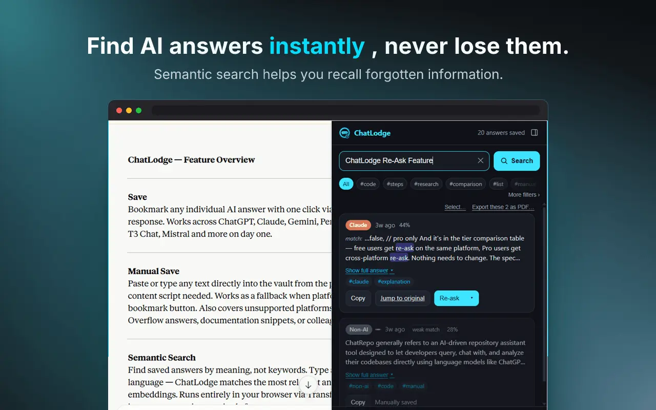Screenshot 1 of ChatLodge- AI chats as knowledge base