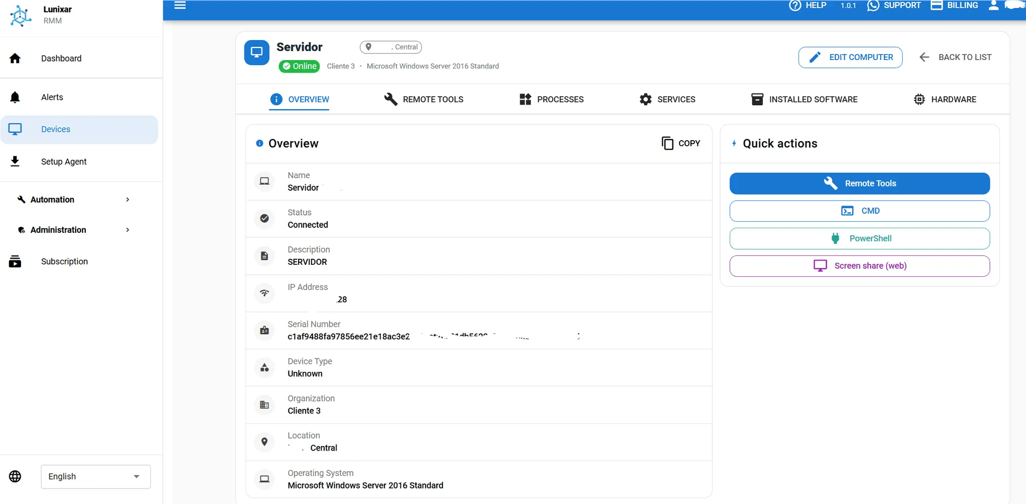 Screenshot 2 of Lunixar RMM