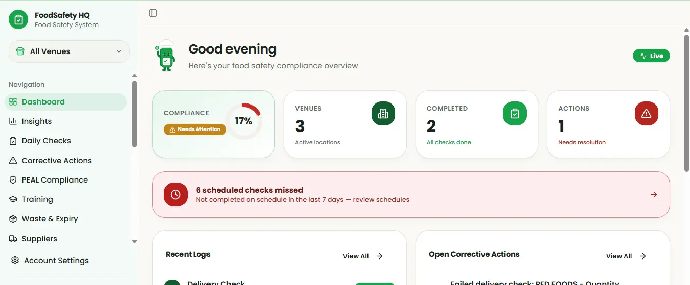 Screenshot 2 of FoodSafety HQ