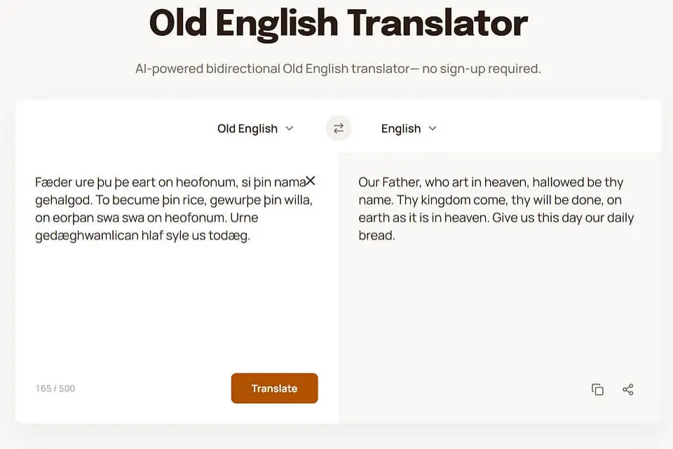 Screenshot 1 of Old English Translator by AI