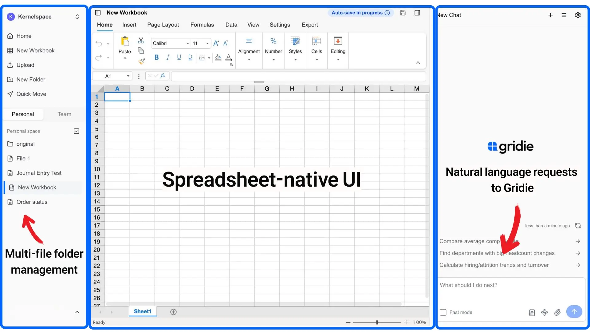Screenshot 2 of Gridie: AI Native Spreadsheet