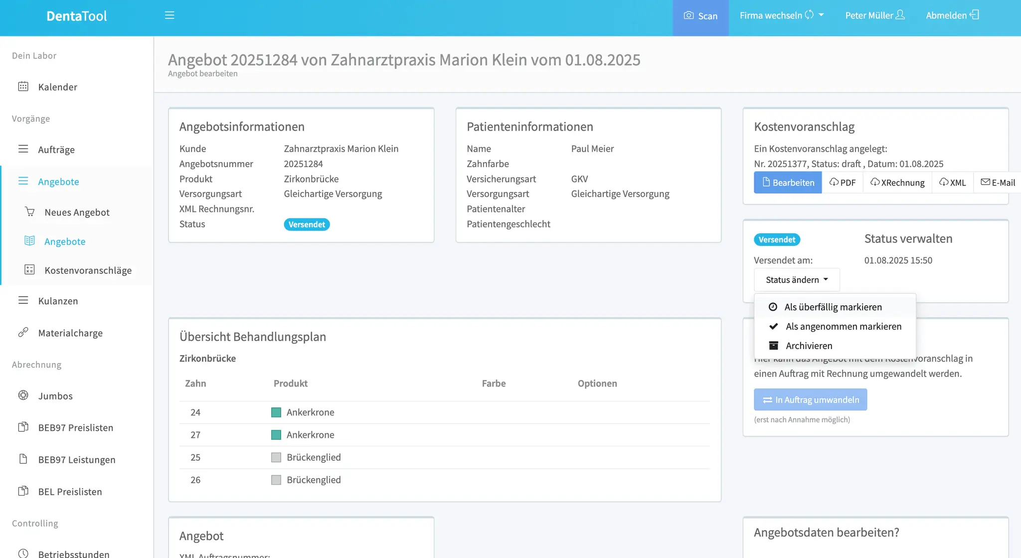Screenshot 2 of DentaTool - Moderne Cloud-Software