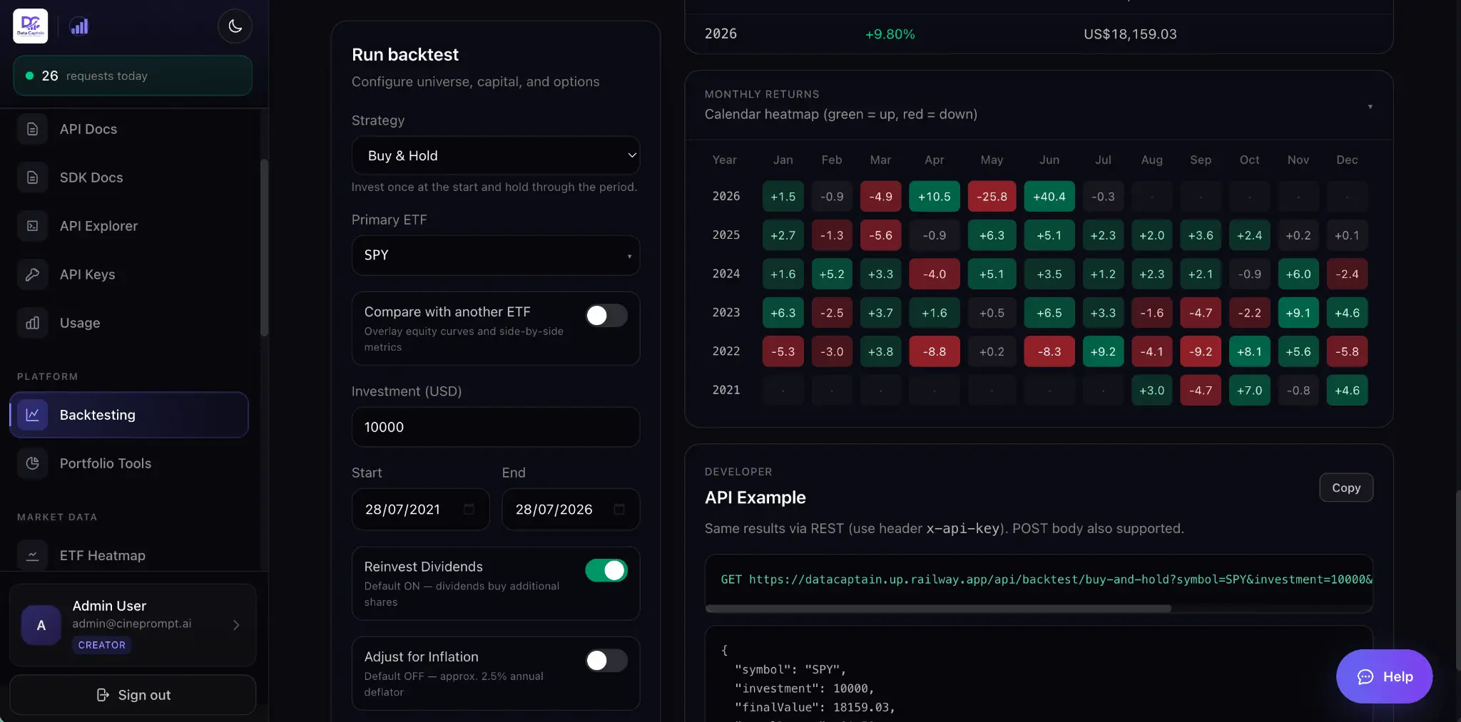 Screenshot 4 of DataCaptain – US Stock Market API