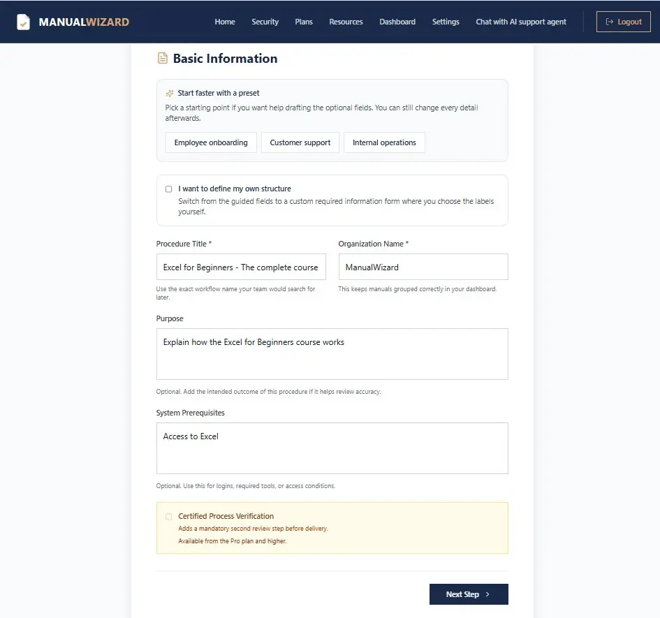 Screenshot 2 of ManualWizard