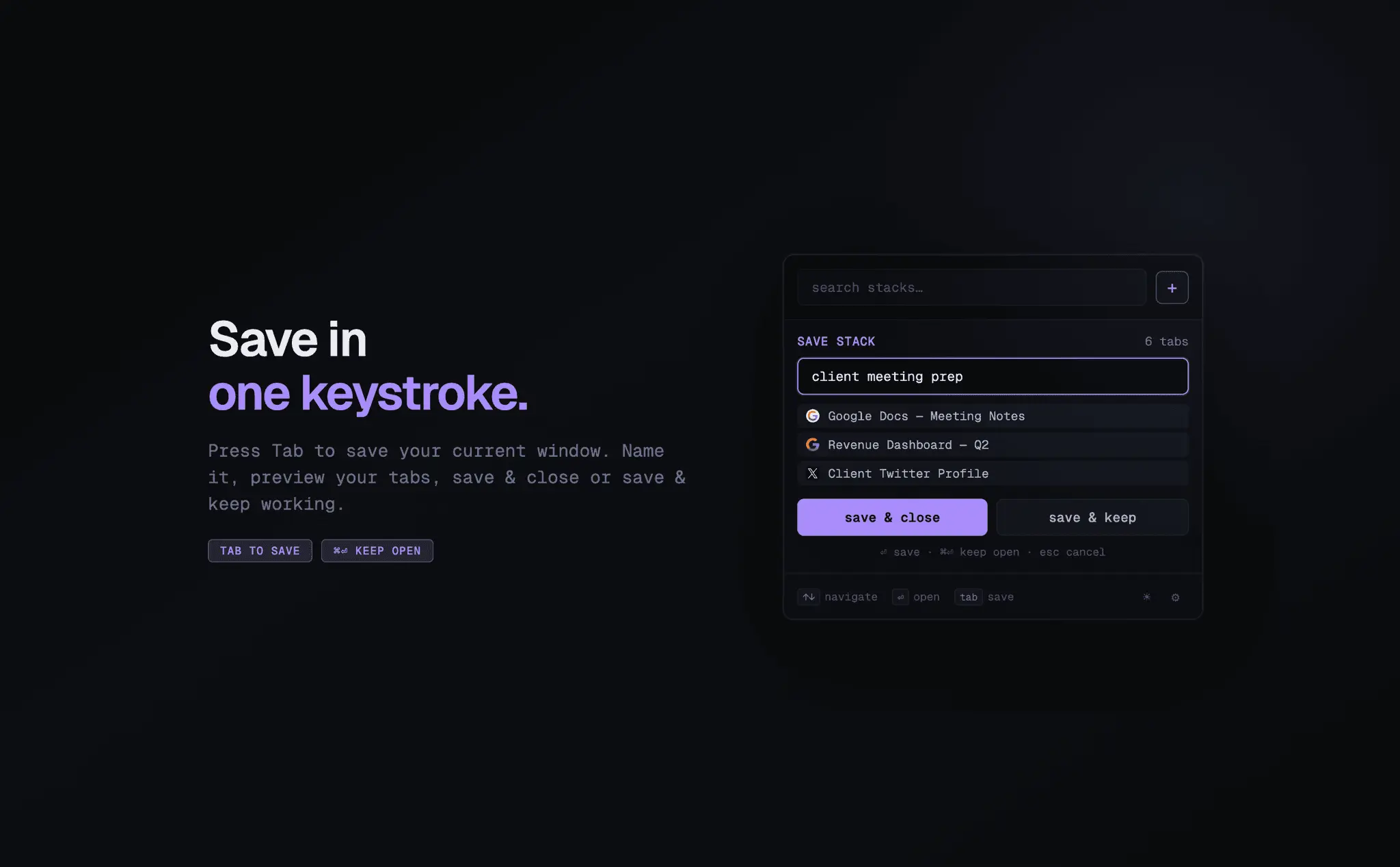 Screenshot 4 of Stack - Tab Manager & Session Saver