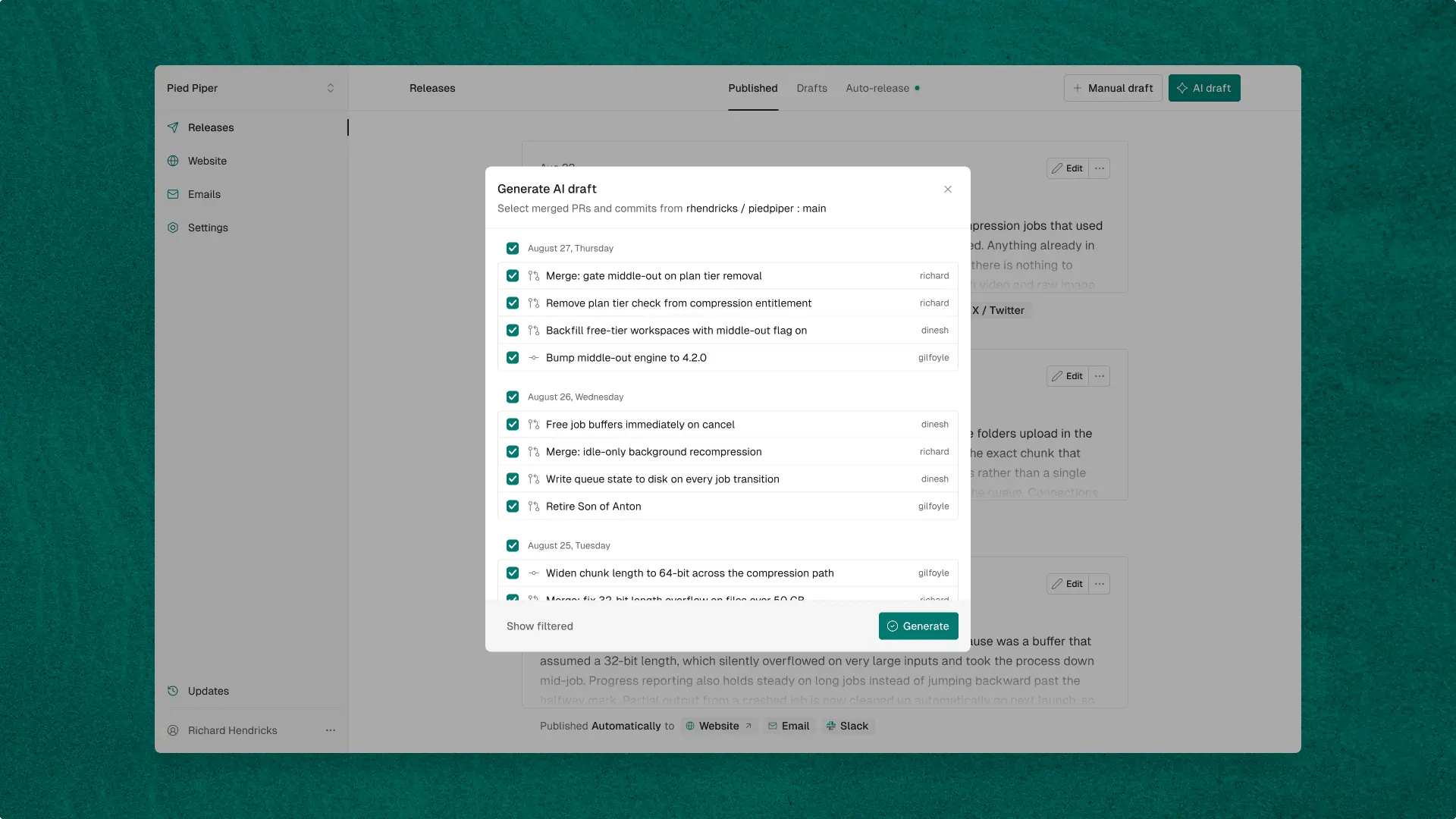 Screenshot 2 of ReleasesHQ