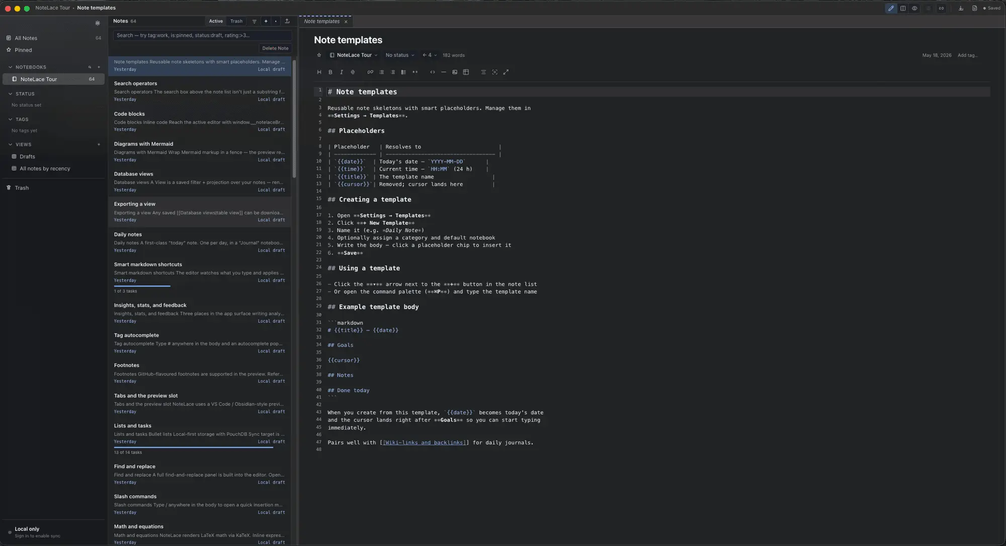 Screenshot 1 of NoteLace