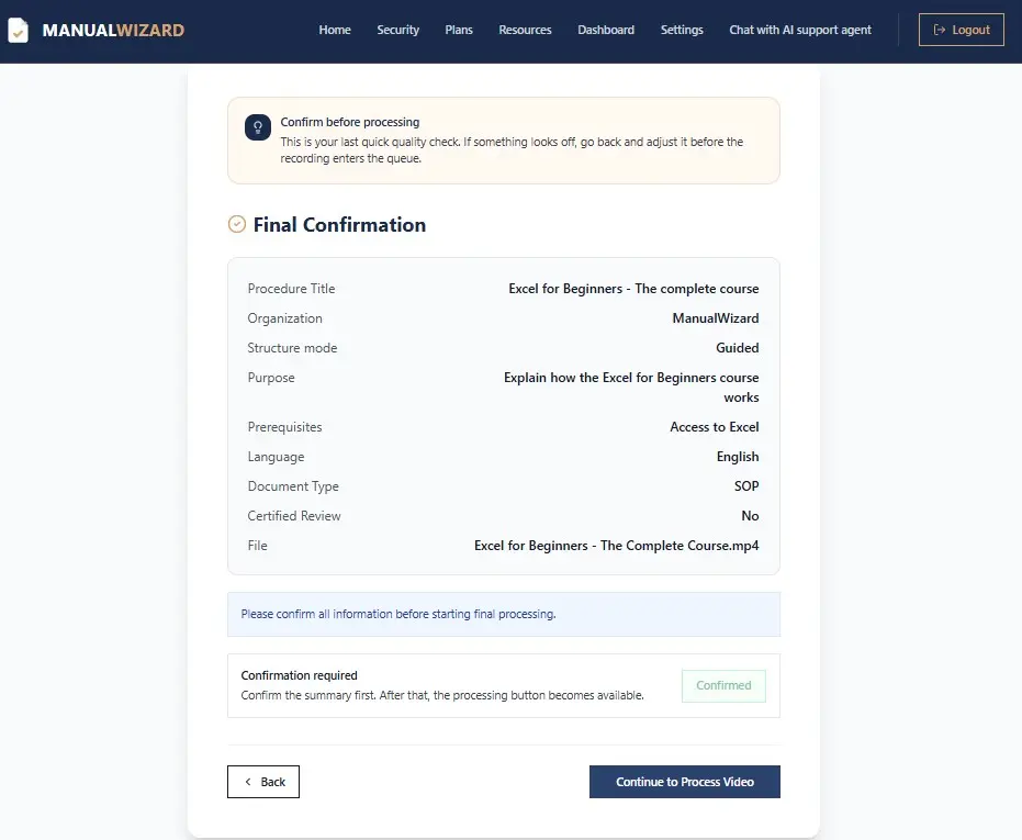 Screenshot 1 of ManualWizard
