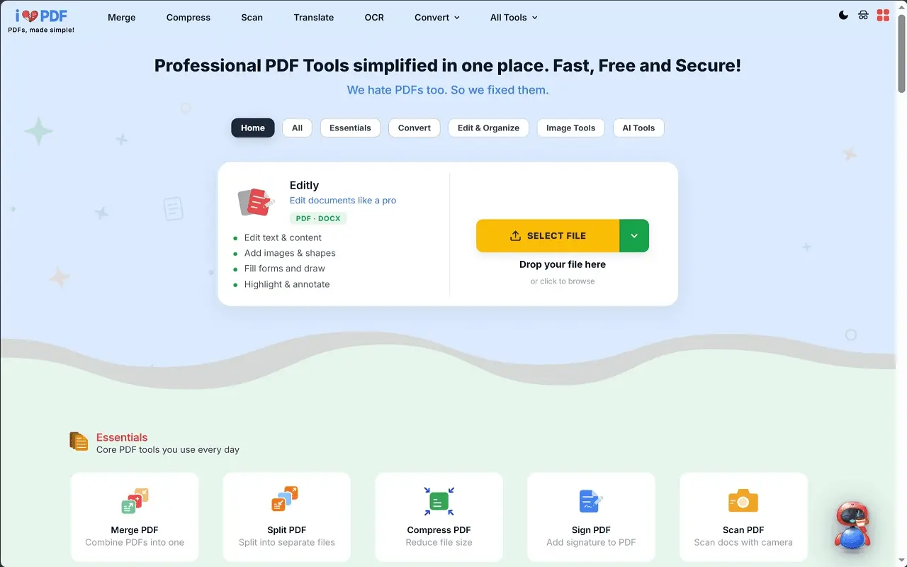 Screenshot 1 of iHatePDF.com
