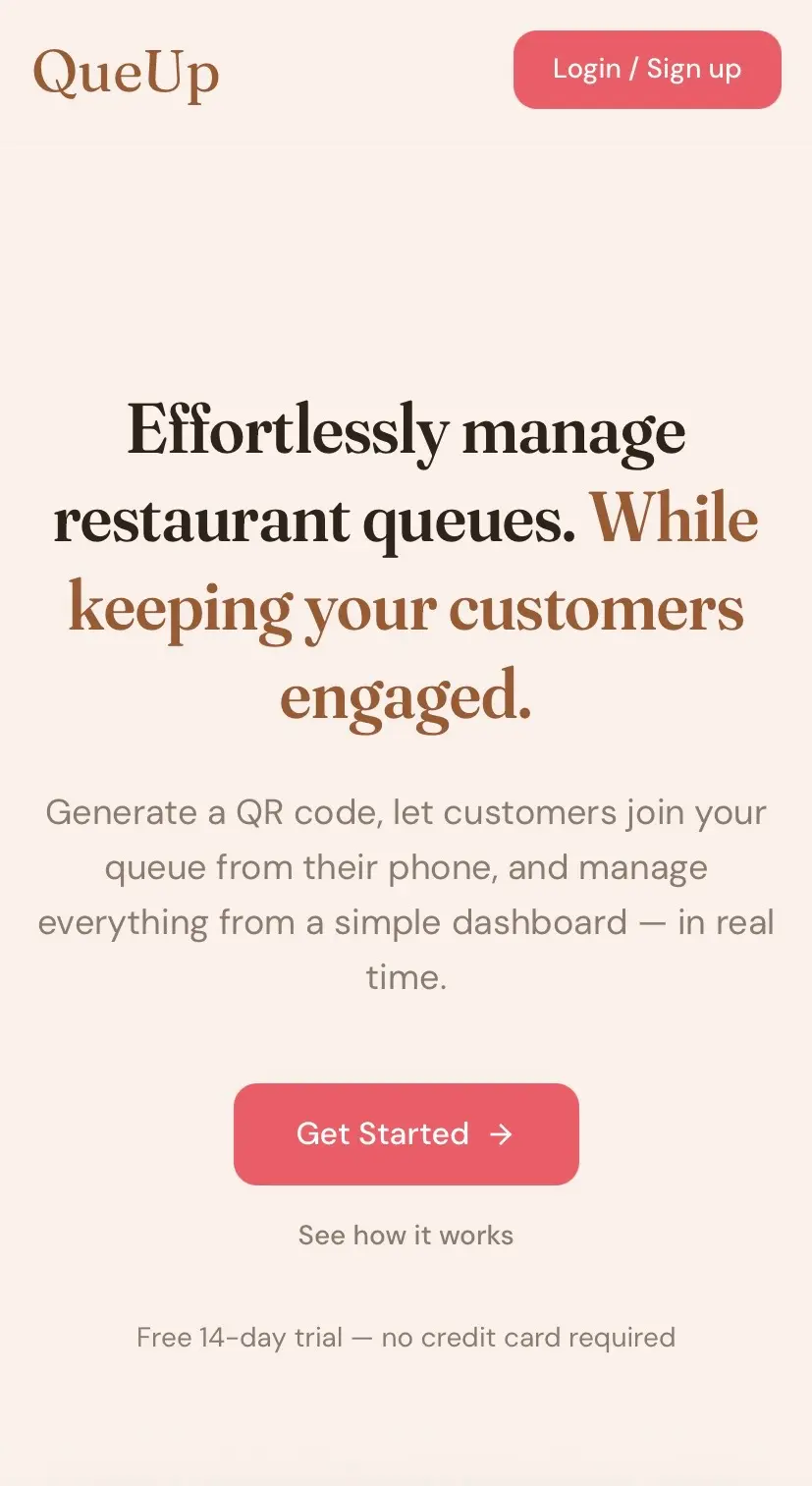 Screenshot 1 of QueUp