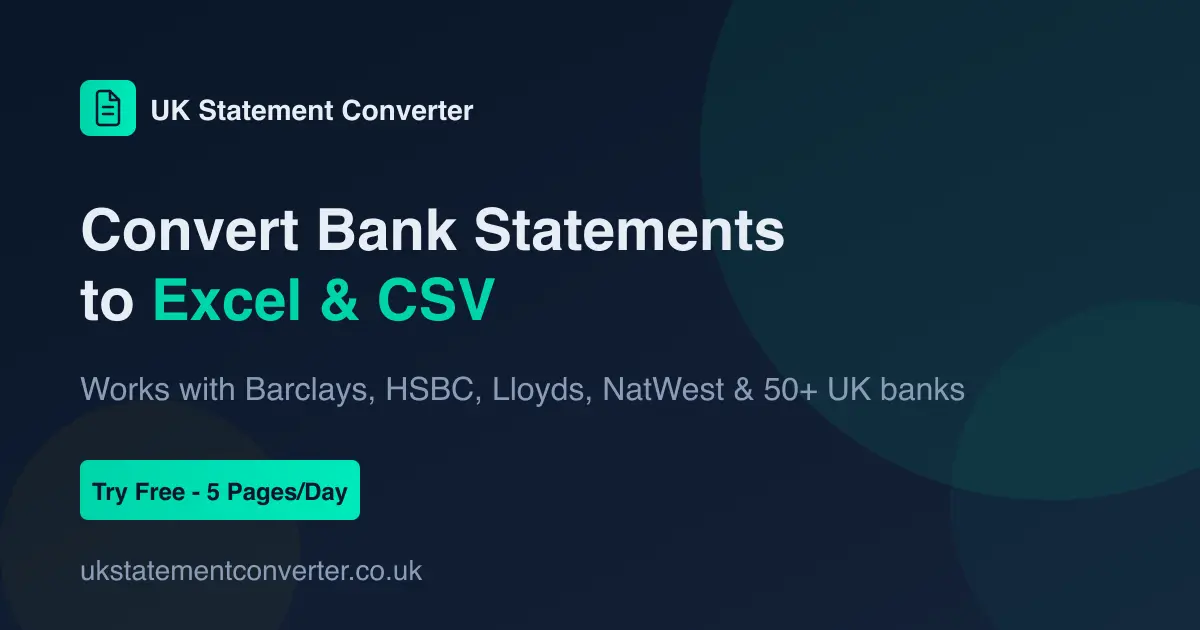 Screenshot 1 of UK Statement Converter