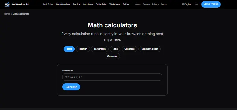 Screenshot 2 of Math Questions Hub