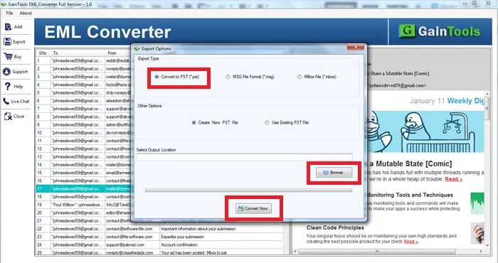 Screenshot 3 of GainTools EML Converter