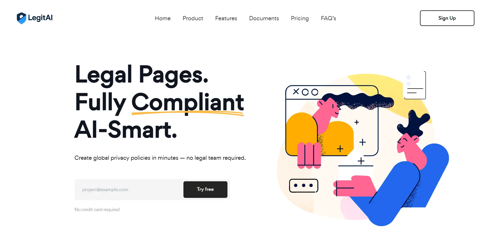 Screenshot 1 of LegitAI Legal pages in minutes. AI-smart