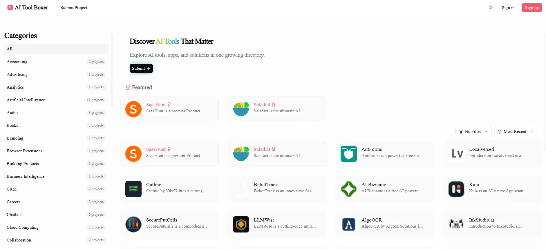 Screenshot 1 of AI Tool Boxer