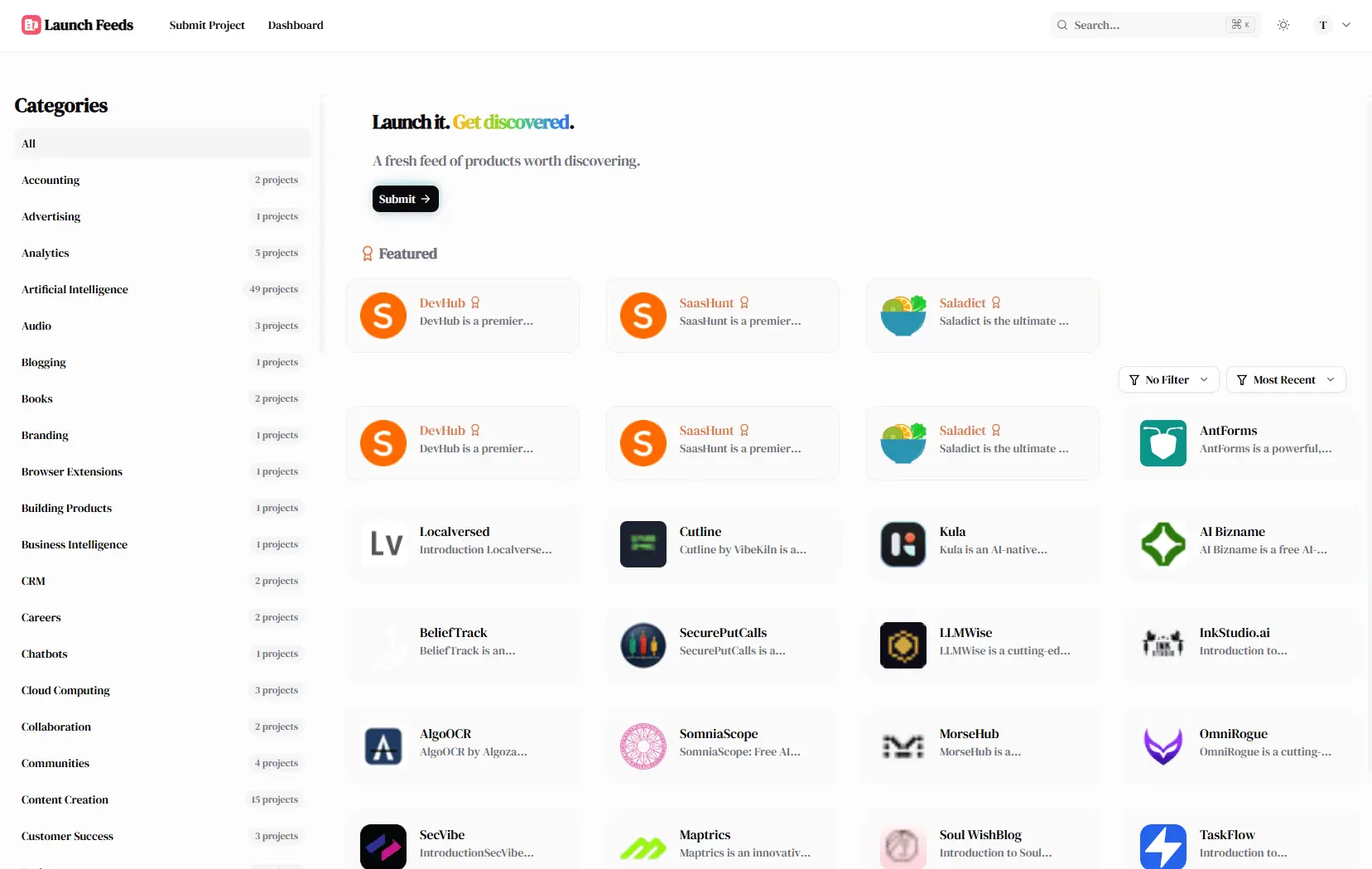 Screenshot 1 of Launch Feeds