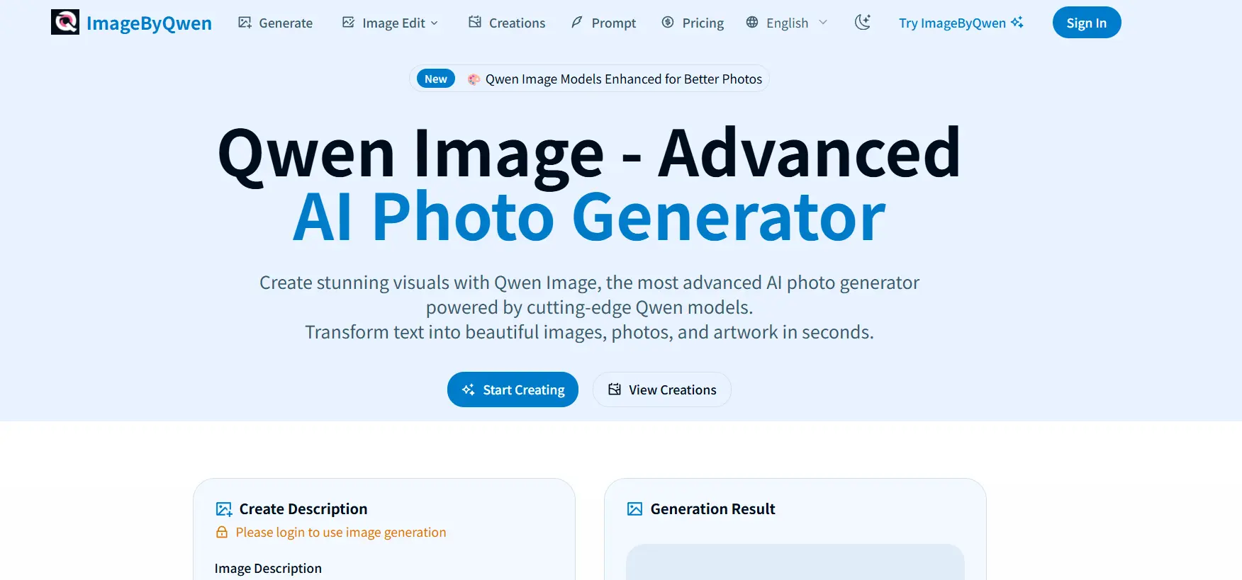 Screenshot 1 of Qwen Image - Advanced AI Photo Generator