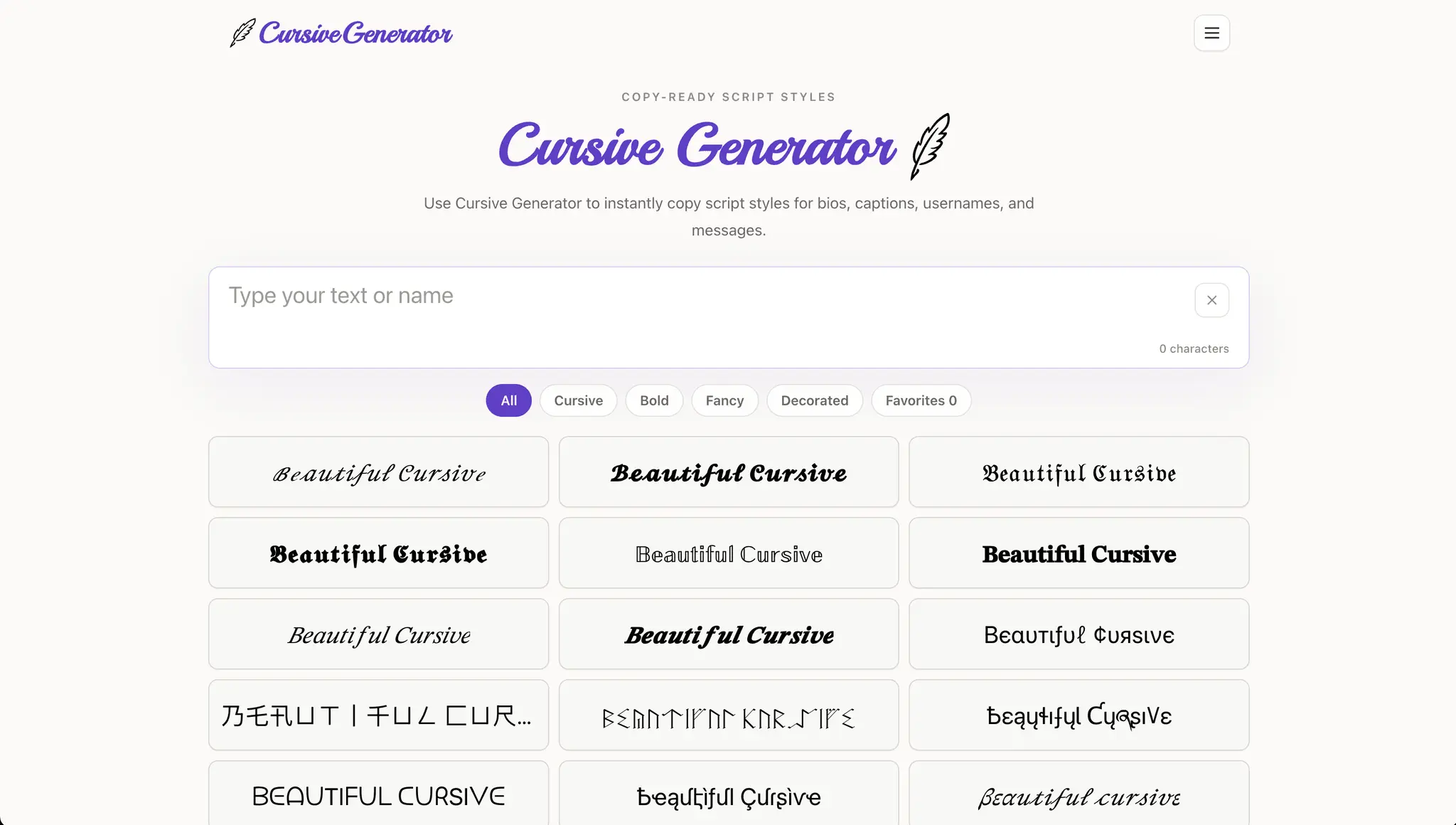 Screenshot 1 of Cursive Generator