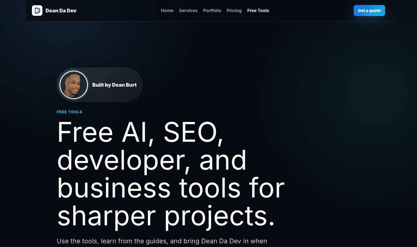 Screenshot 2 of Dean Da Dev Free Tools Hub