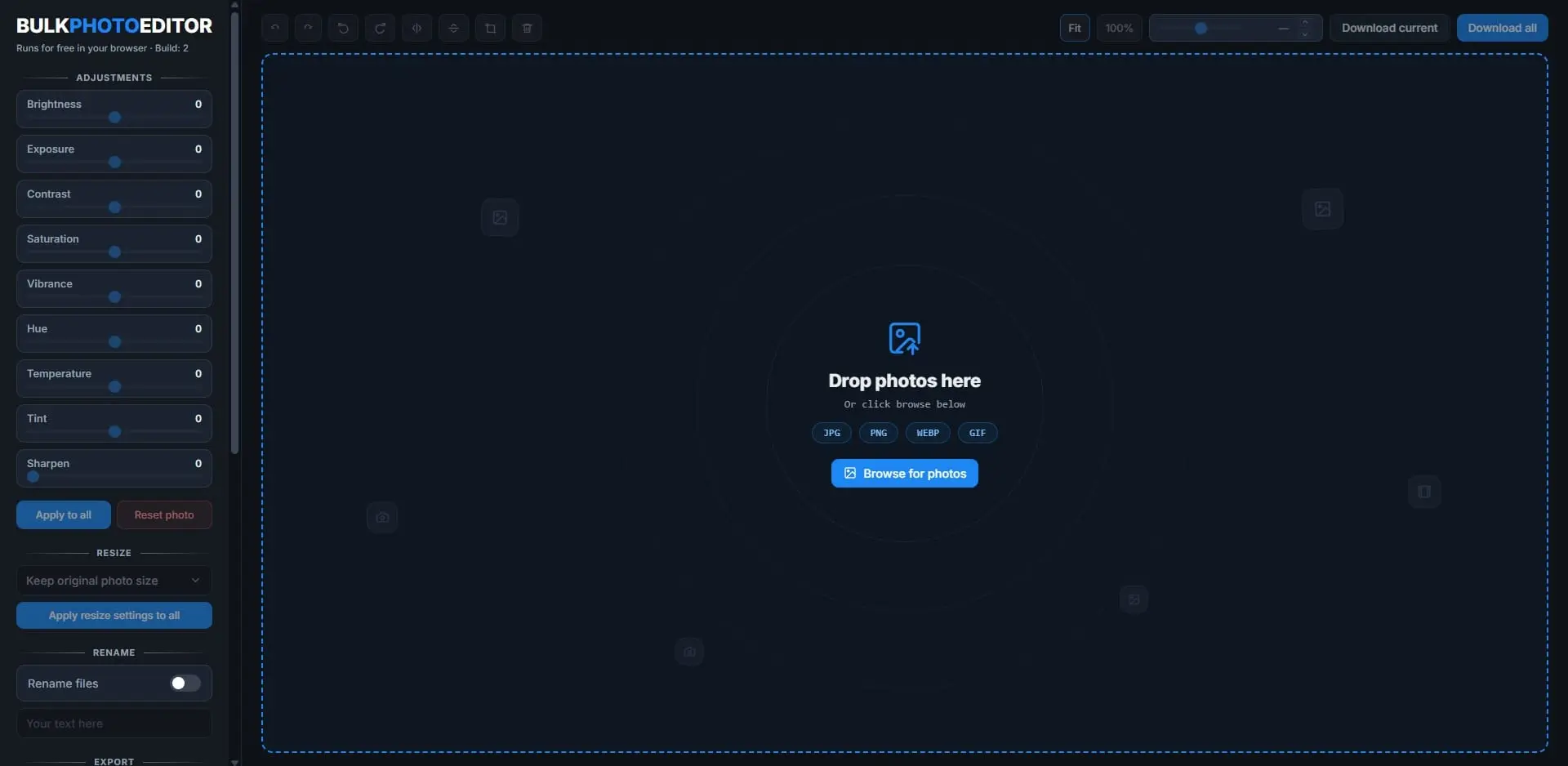 Screenshot 1 of Bulk Photo Editor