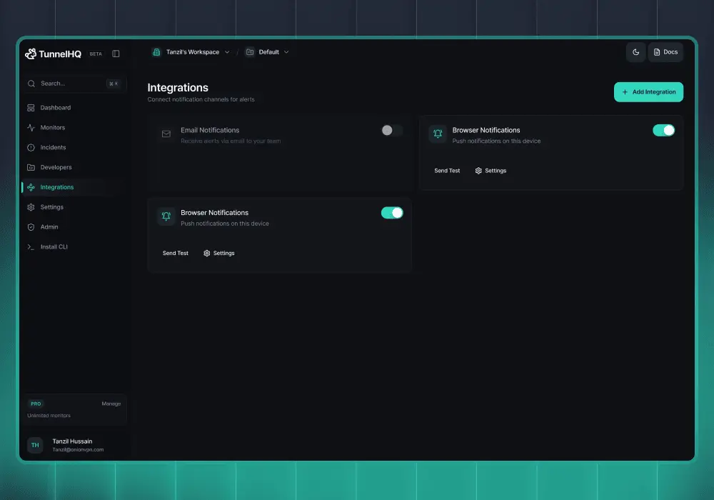 Screenshot 5 of TunnelHQ
