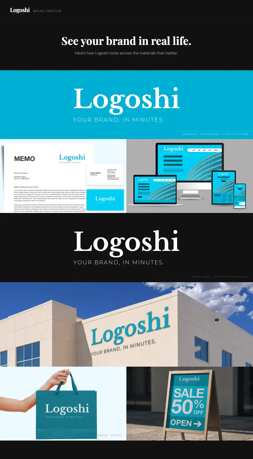 Screenshot 2 of Logoshi Brand Kit Generator