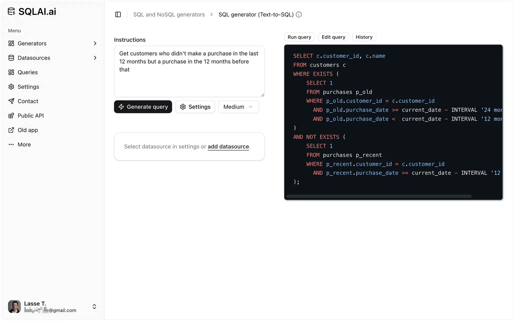 Screenshot 1 of SQLAI.ai