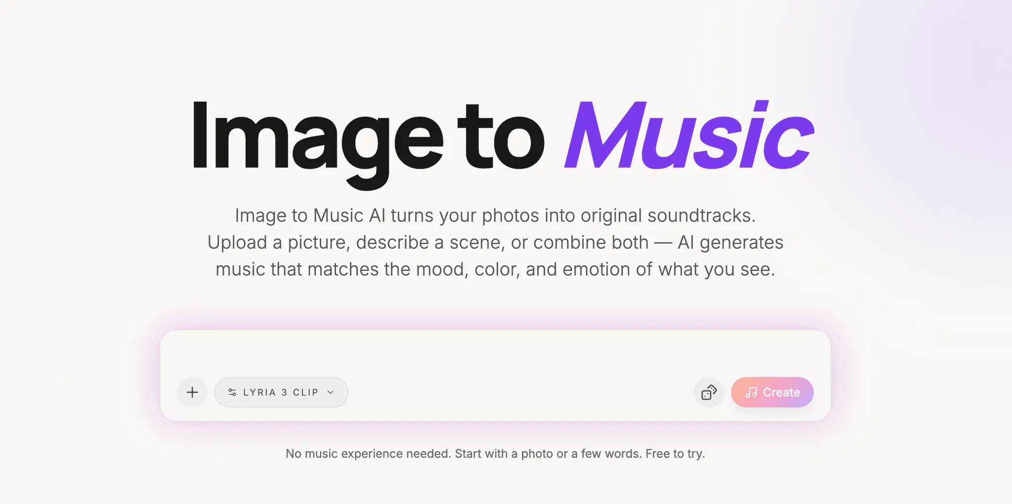 Screenshot 1 of Image to Music AI