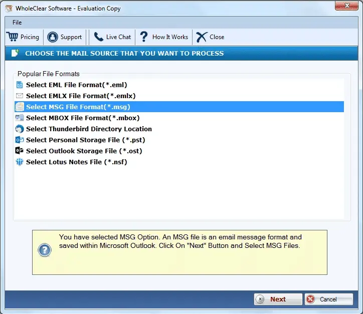 Screenshot 5 of WholeClear MSG to EML Converter