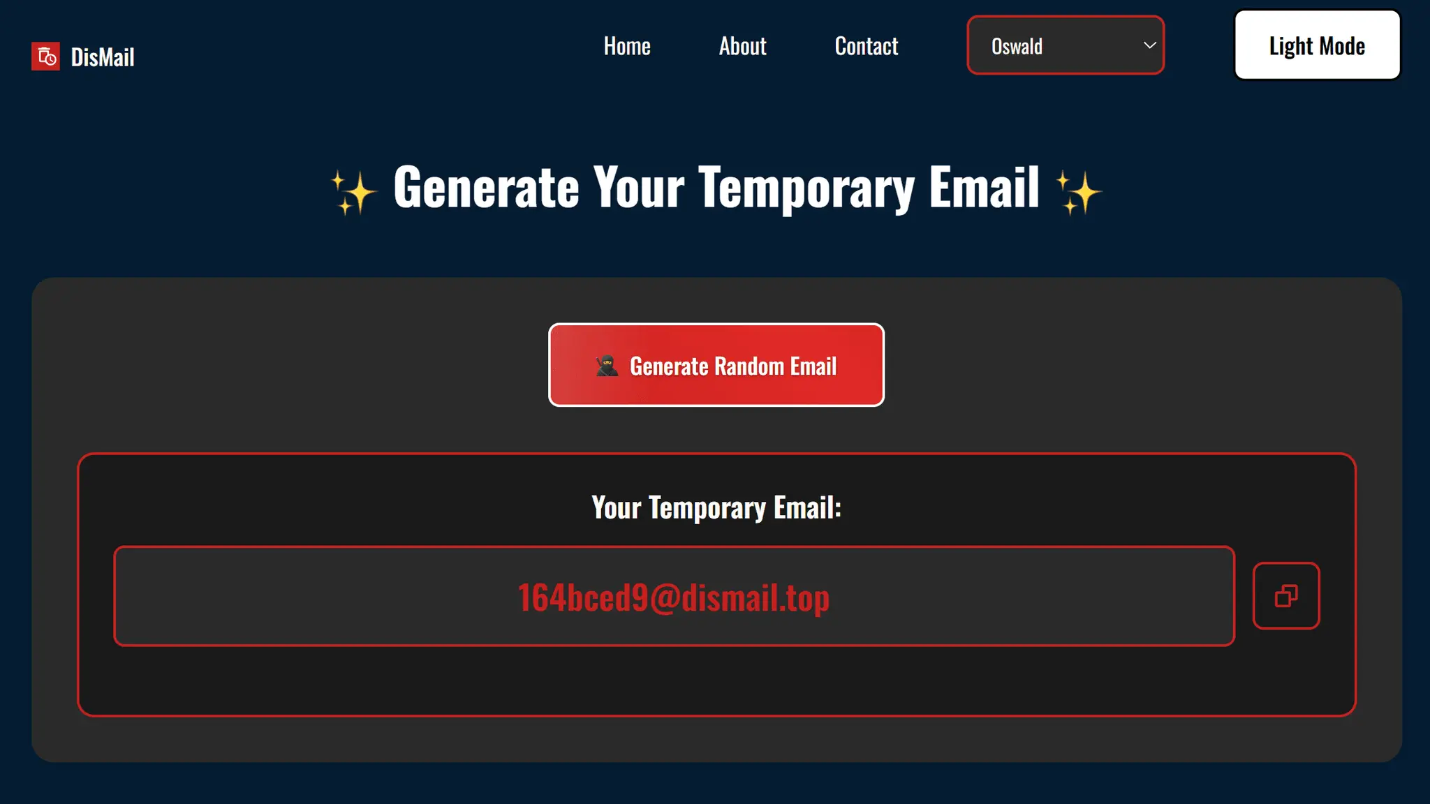 Screenshot 1 of DisMail - Free Temporary Email Generator
