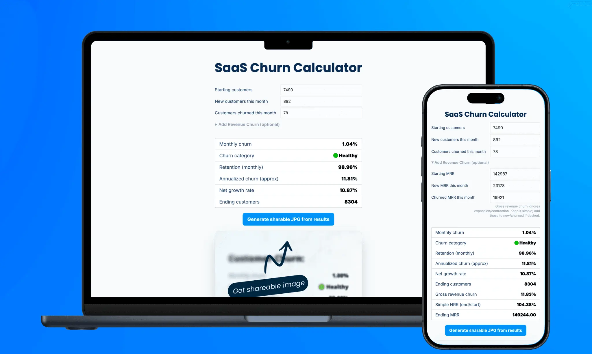 Screenshot 1 of SaaS Churn Calculator