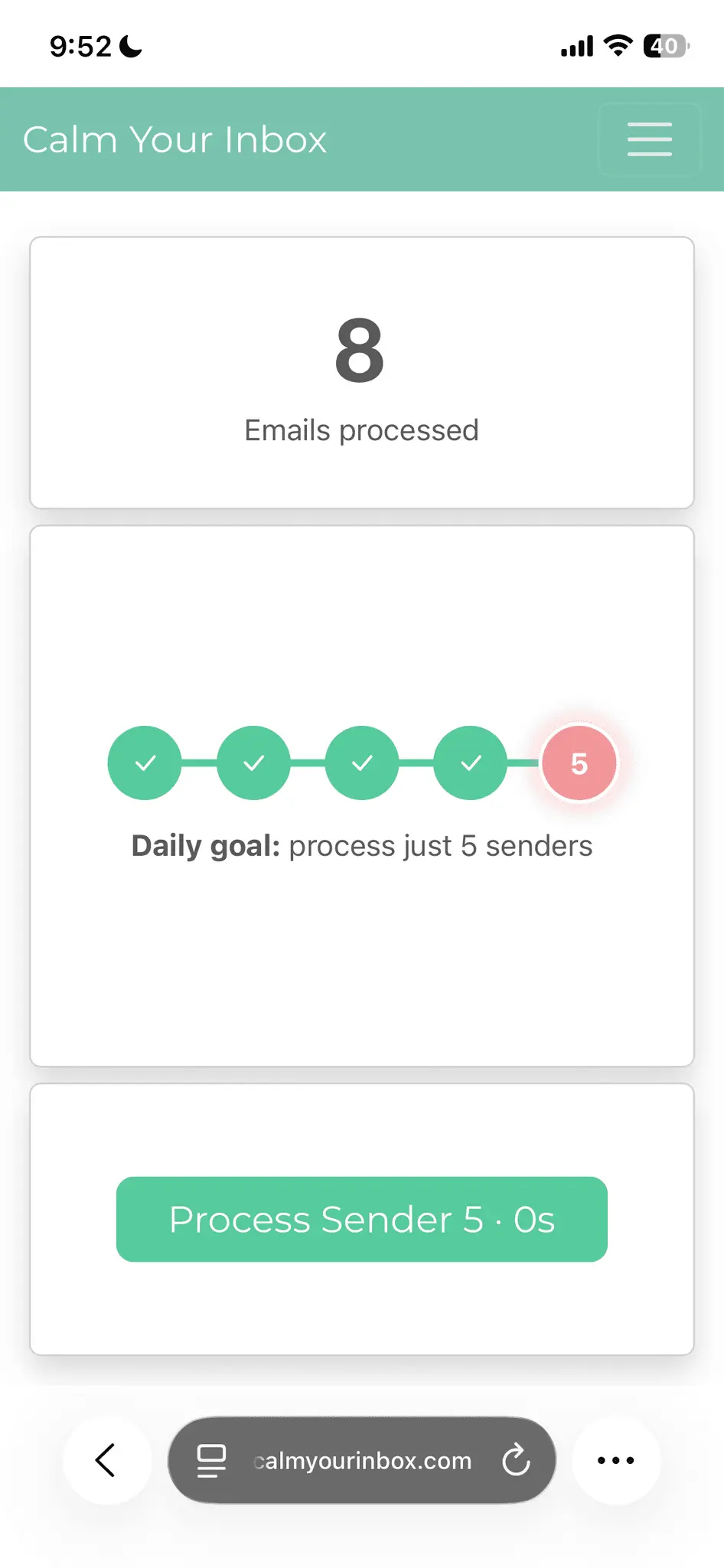 Screenshot 1 of Calm Your Inbox