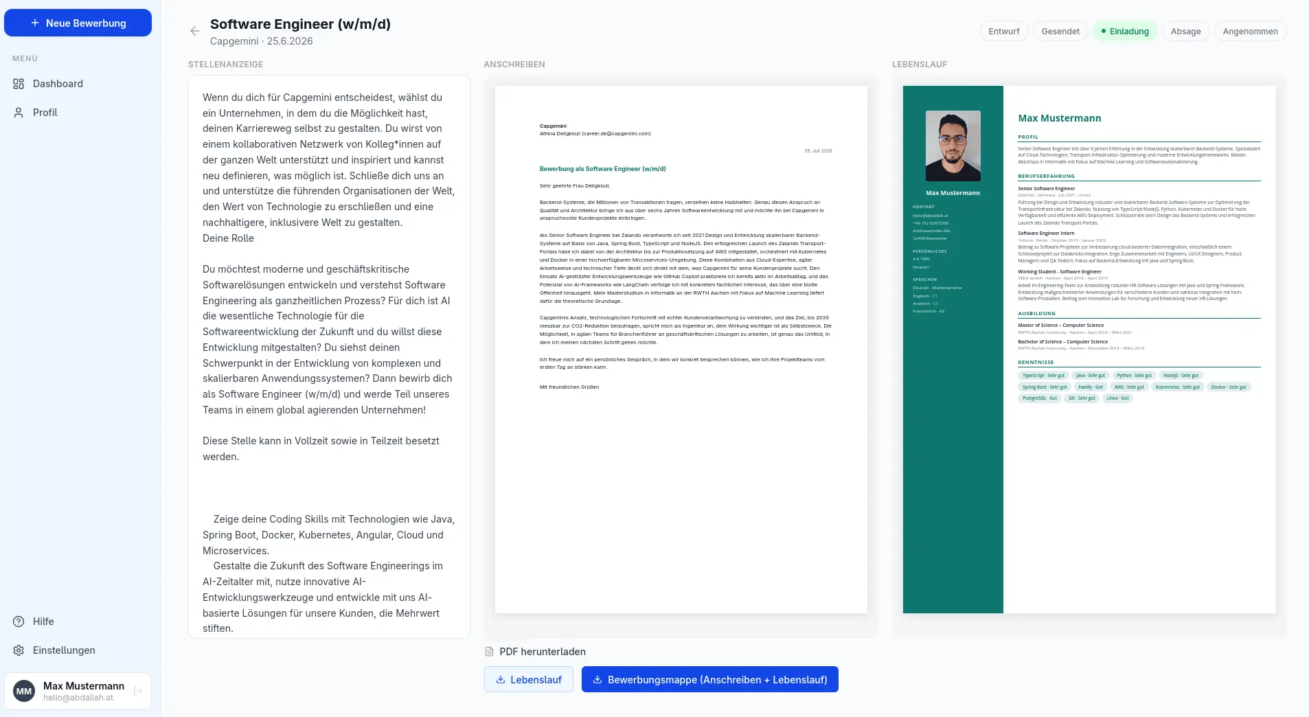 Screenshot 1 of KiBewerben