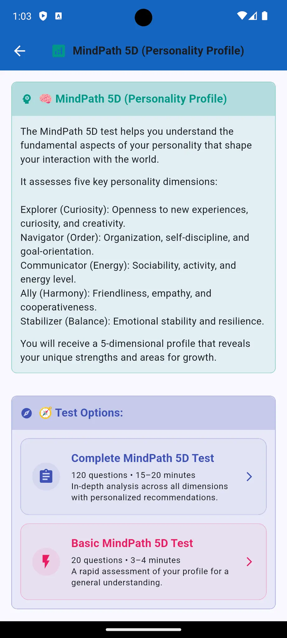 Screenshot 2 of Personality Compass