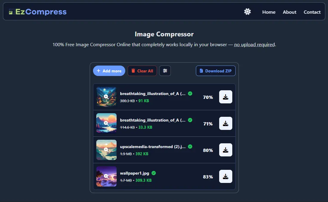Screenshot 2 of Image Compressor Online - EzCompress