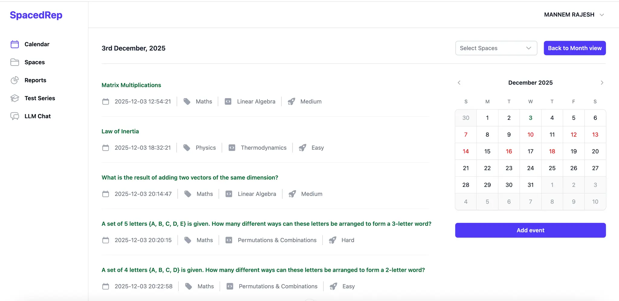 Screenshot 1 of SpacedRep