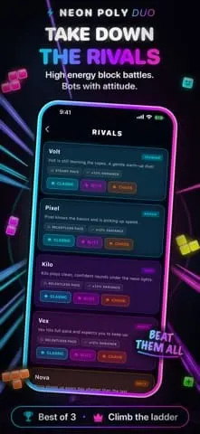 Screenshot 5 of Neon Poly Duo: Block Battles