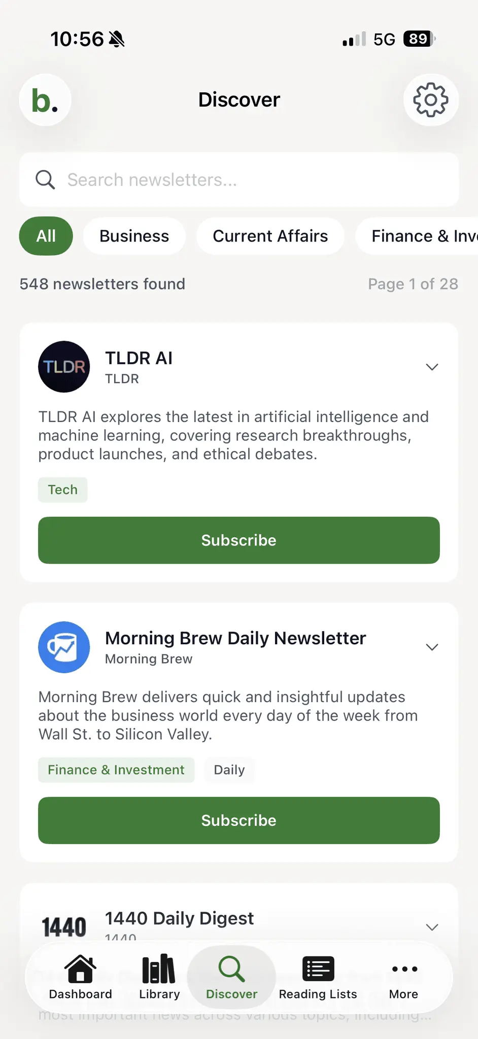 Screenshot 5 of Bilig - Newsletter Reader