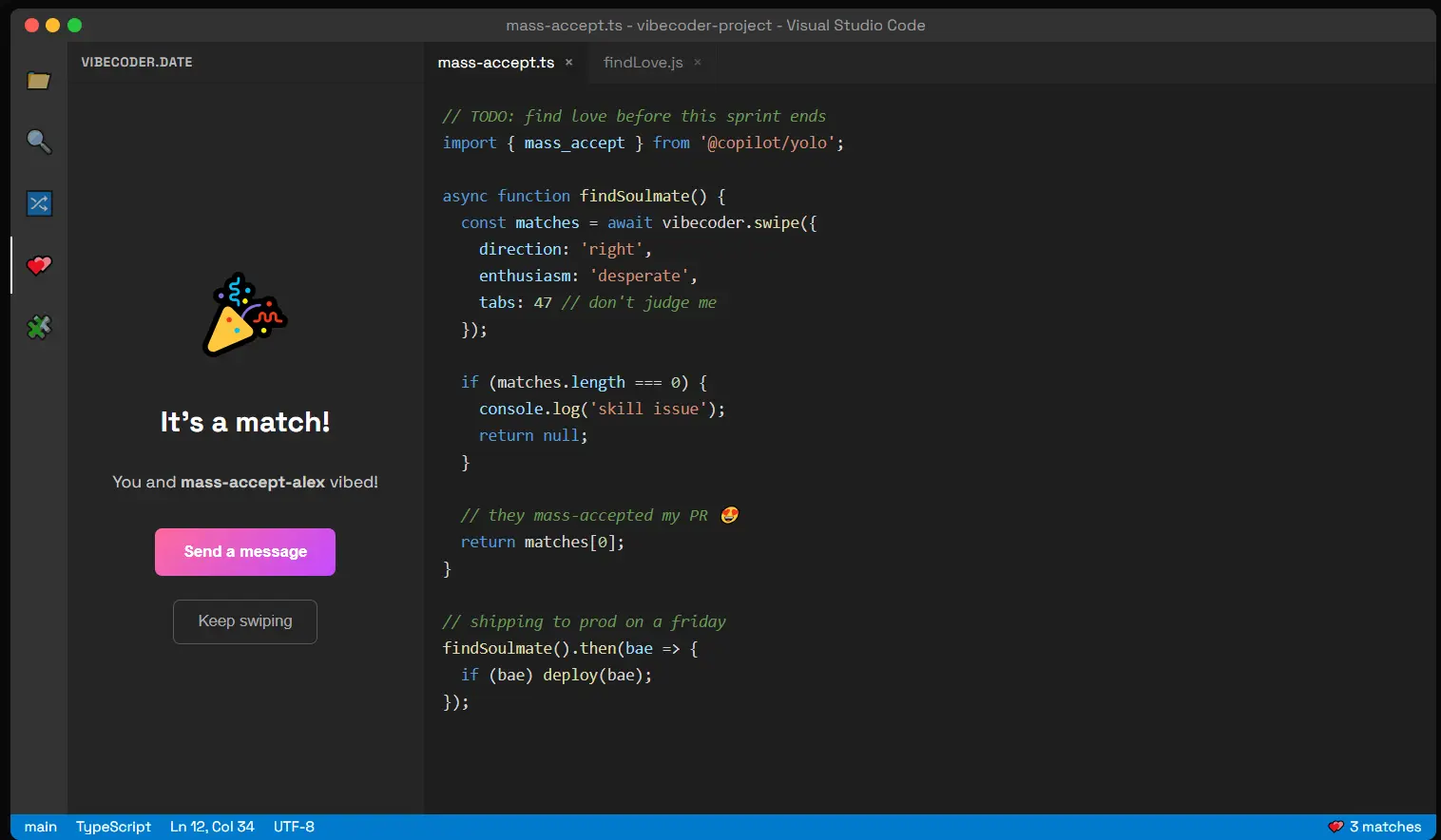 Screenshot 2 of vibecoder.date