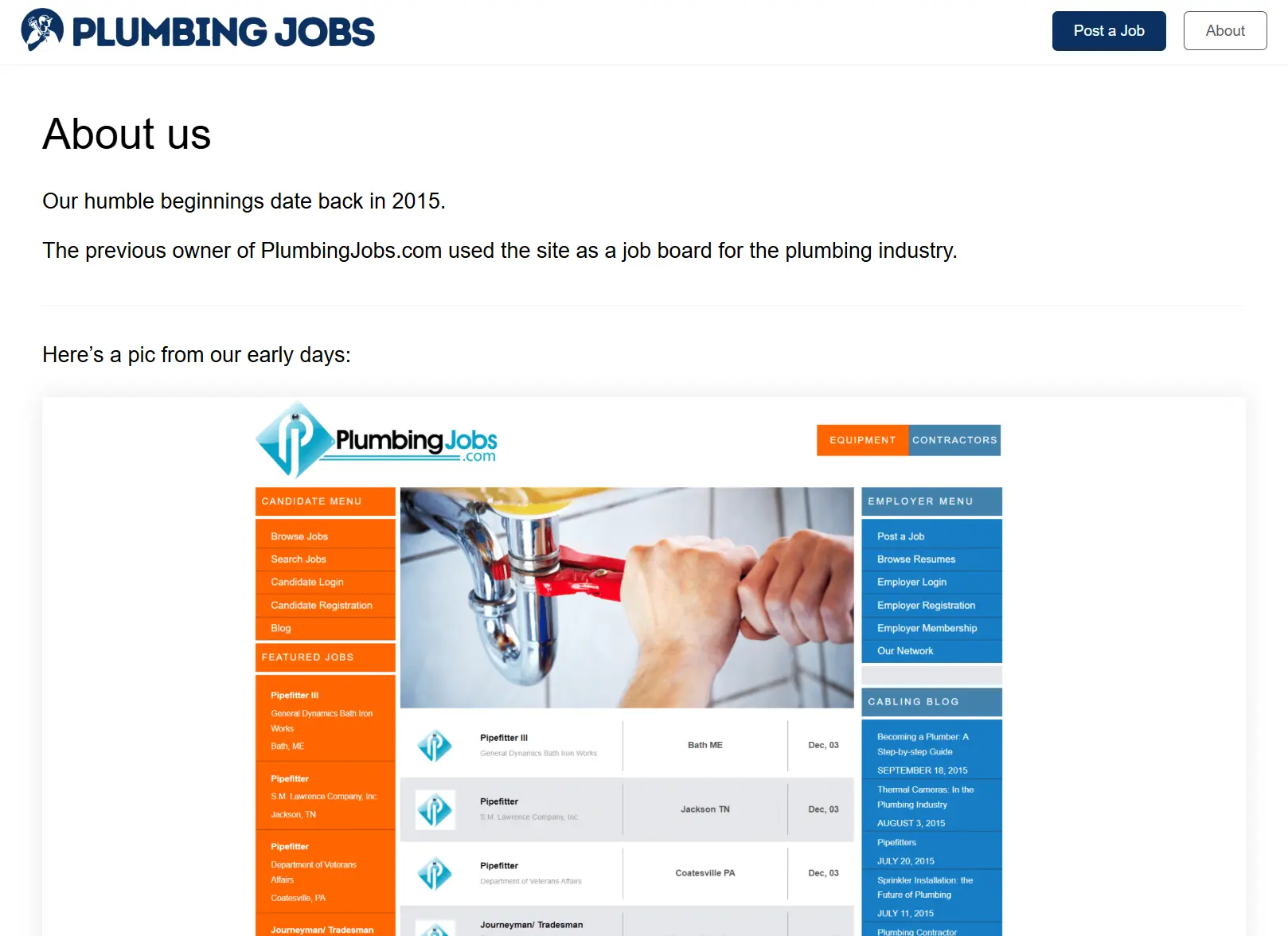 Screenshot 1 of PlumbingJobs.com