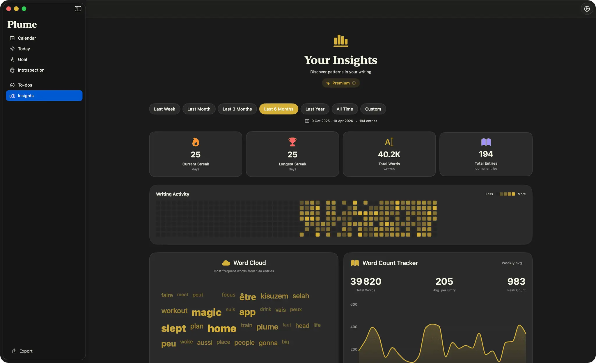 Screenshot 3 of Plume Journaling