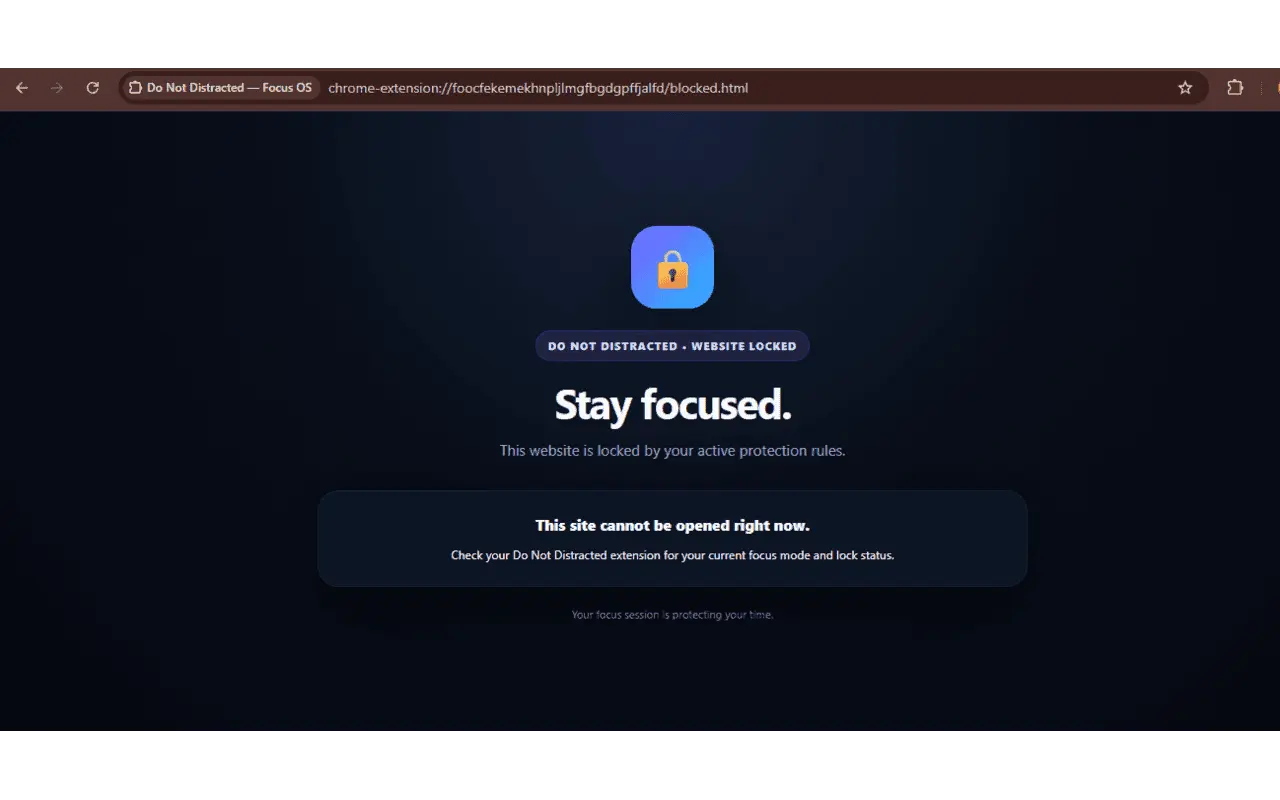 Screenshot 1 of Do Not Distracted — Focus OS