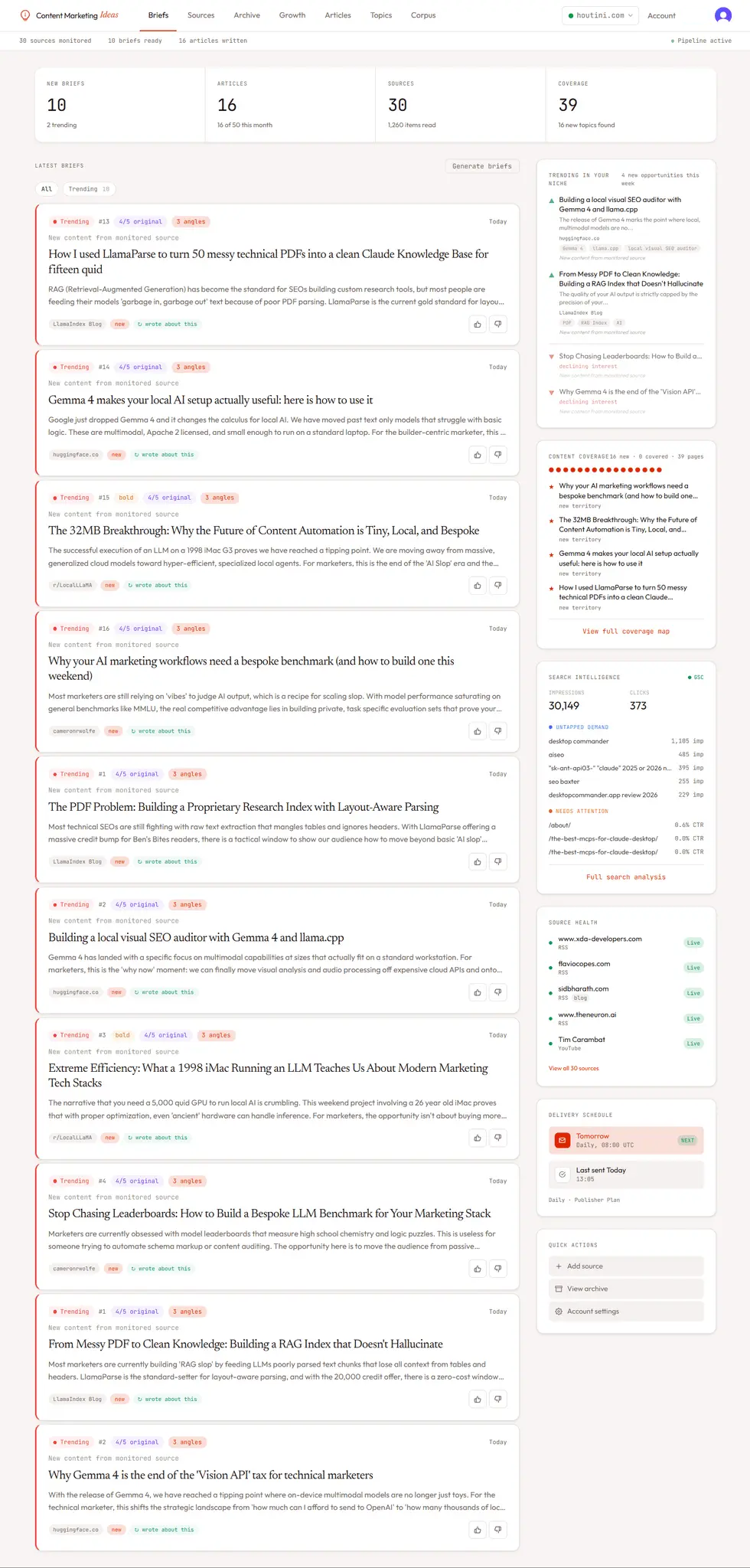 Screenshot 1 of Content Marketing Ideas
