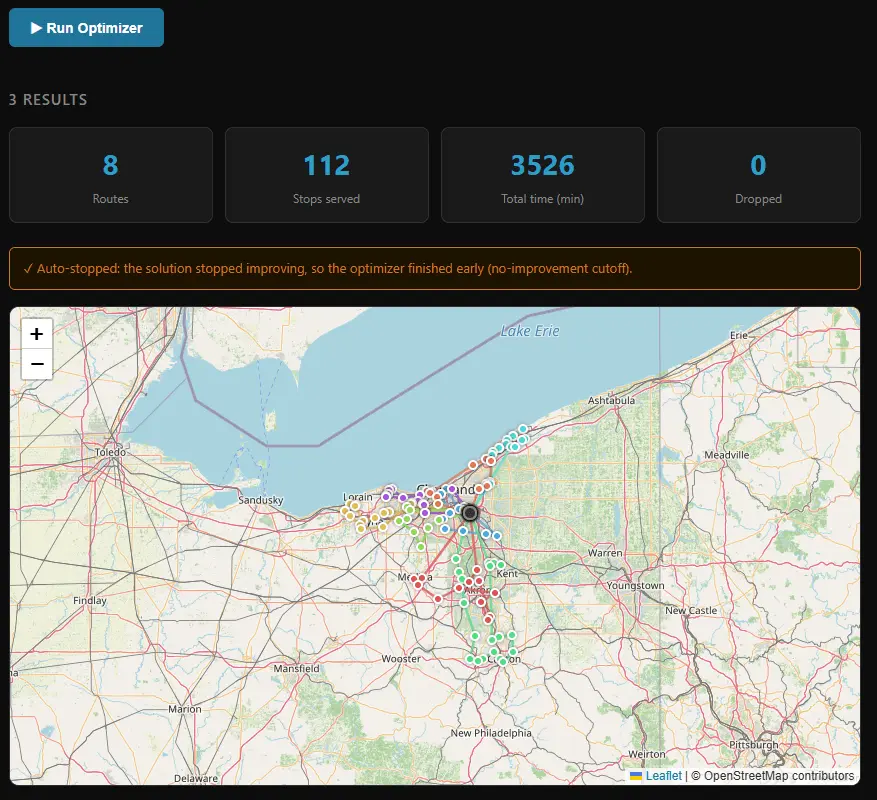 Screenshot 2 of VRP Route Optimizer