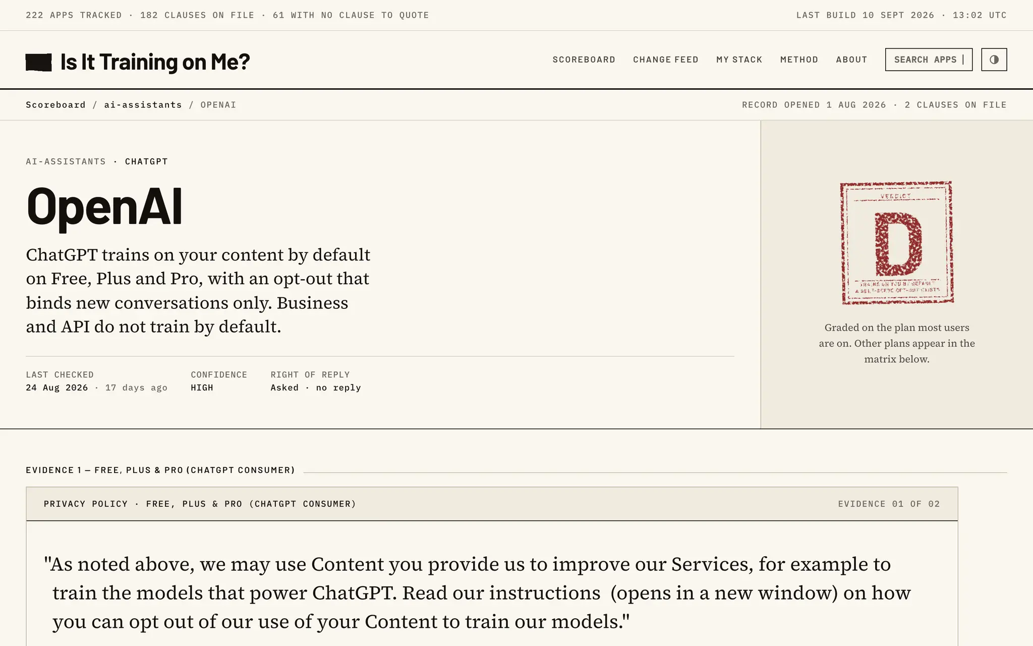 Screenshot 3 of Is It Training on Me?