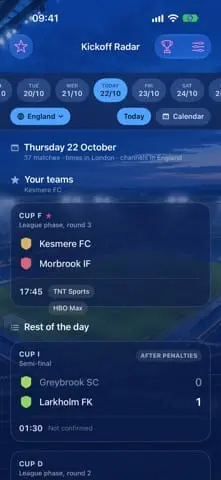 Screenshot 1 of Kickoff Where to Watch
