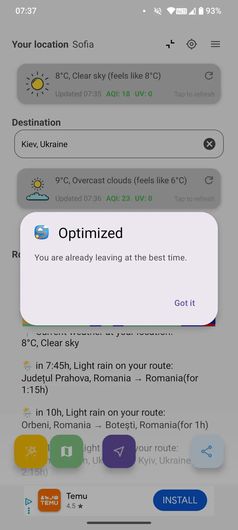 Screenshot 8 of WeatherRoute: Safer Navigation
