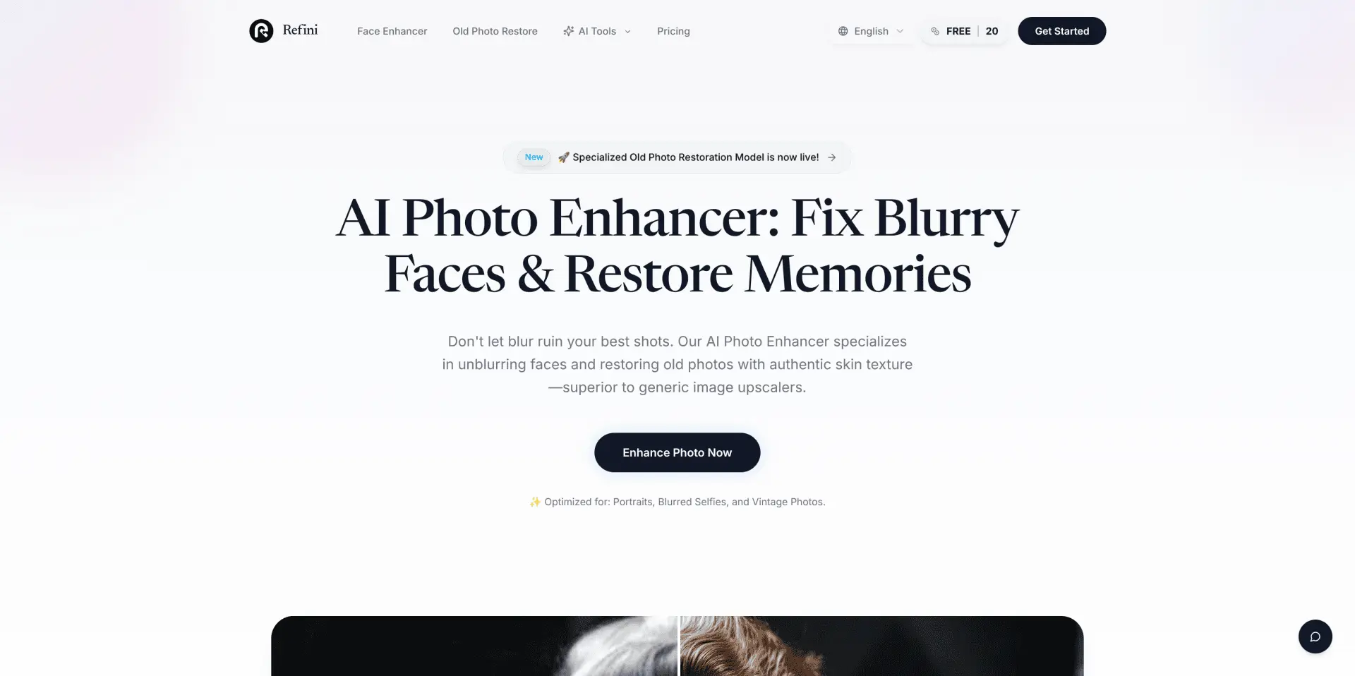 Screenshot 1 of Refini AI Photo Enhancer & Face Unblur